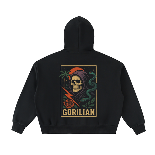 Fleeced Full-Zip Boxy Hoodie - Gorilian