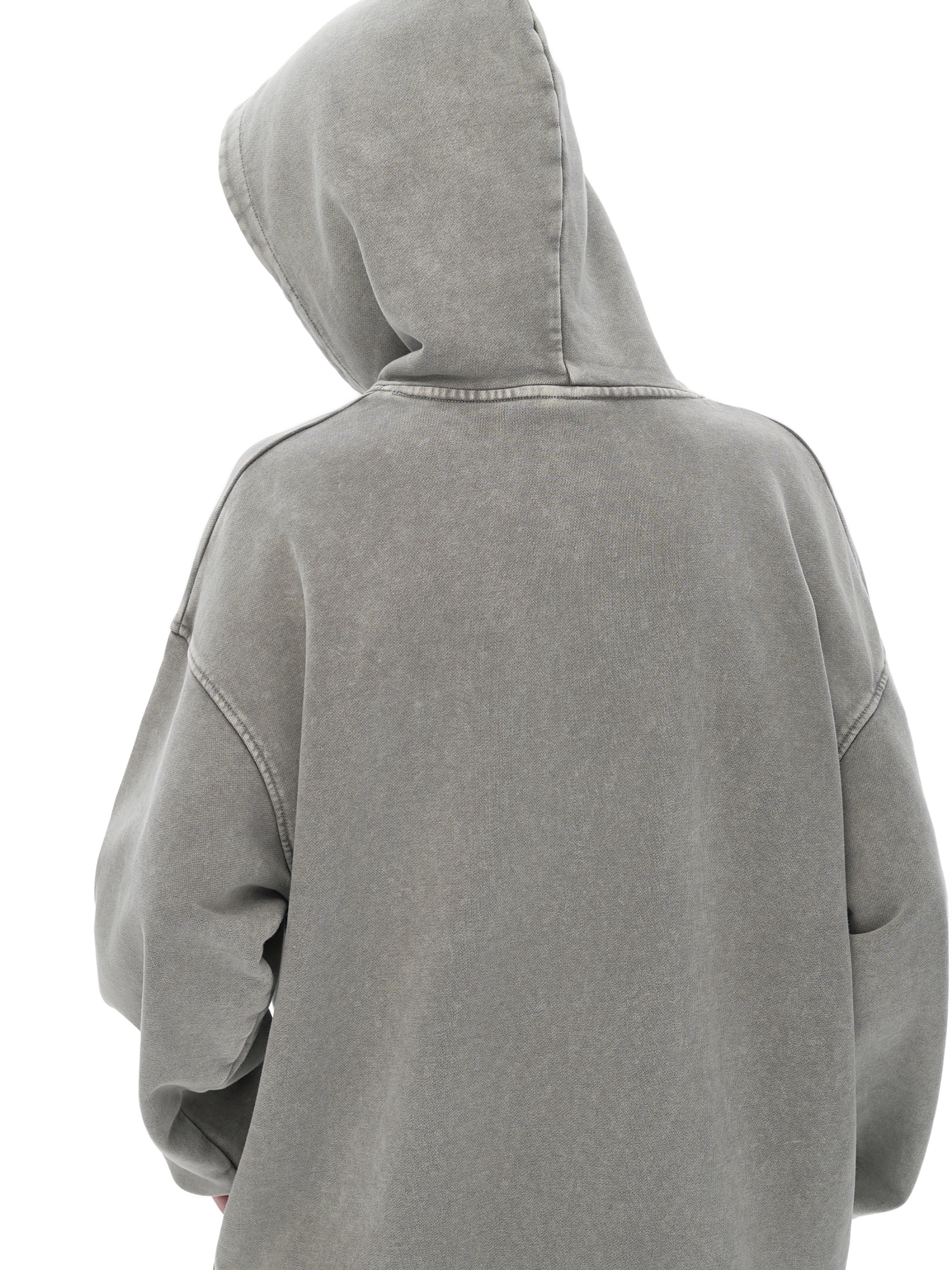 Snow Washed Loose Cotton Hoodie - Gorilian