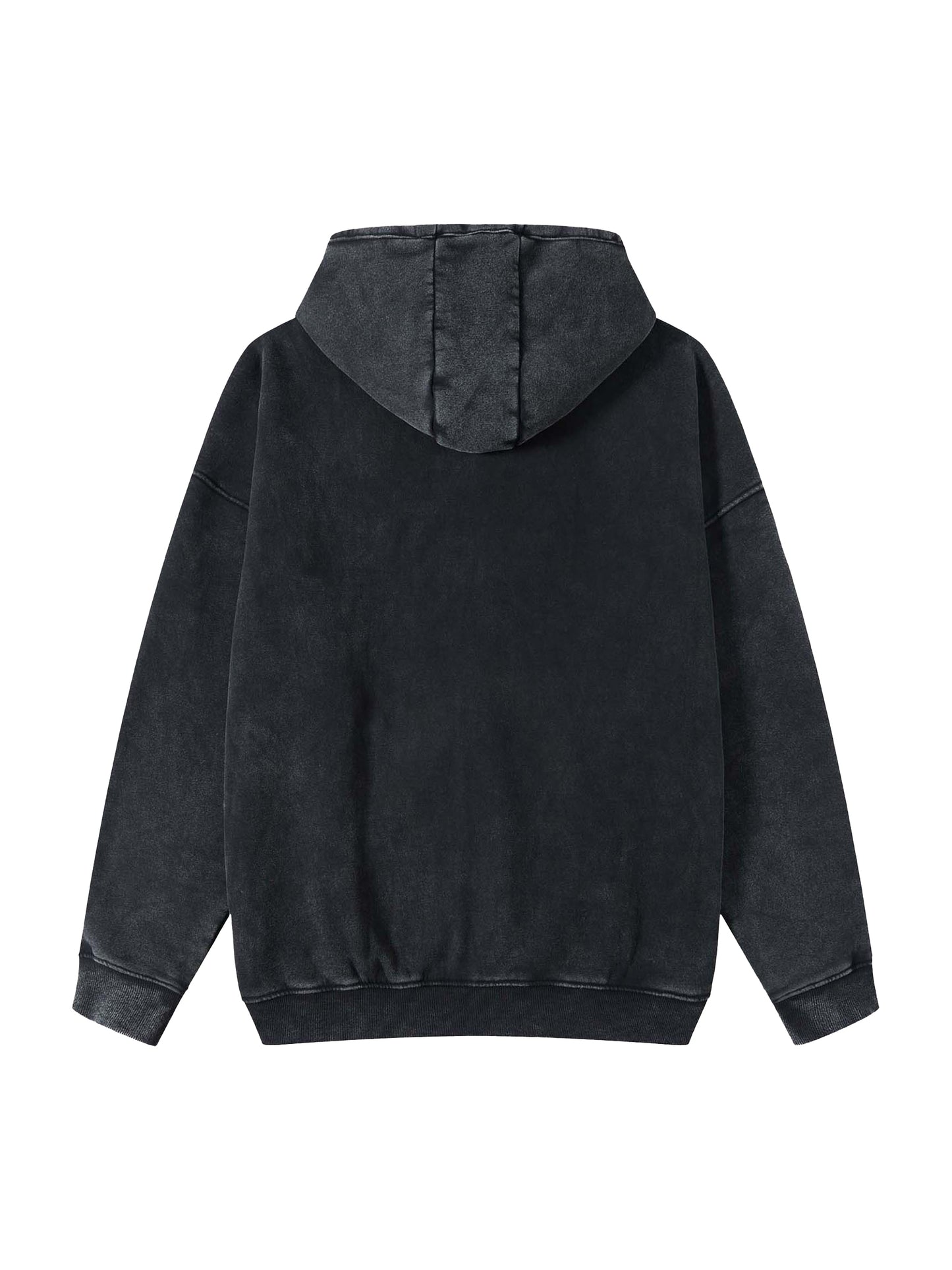 Snow Washed Zip-Through Fleece Hoodie - Gorilian
