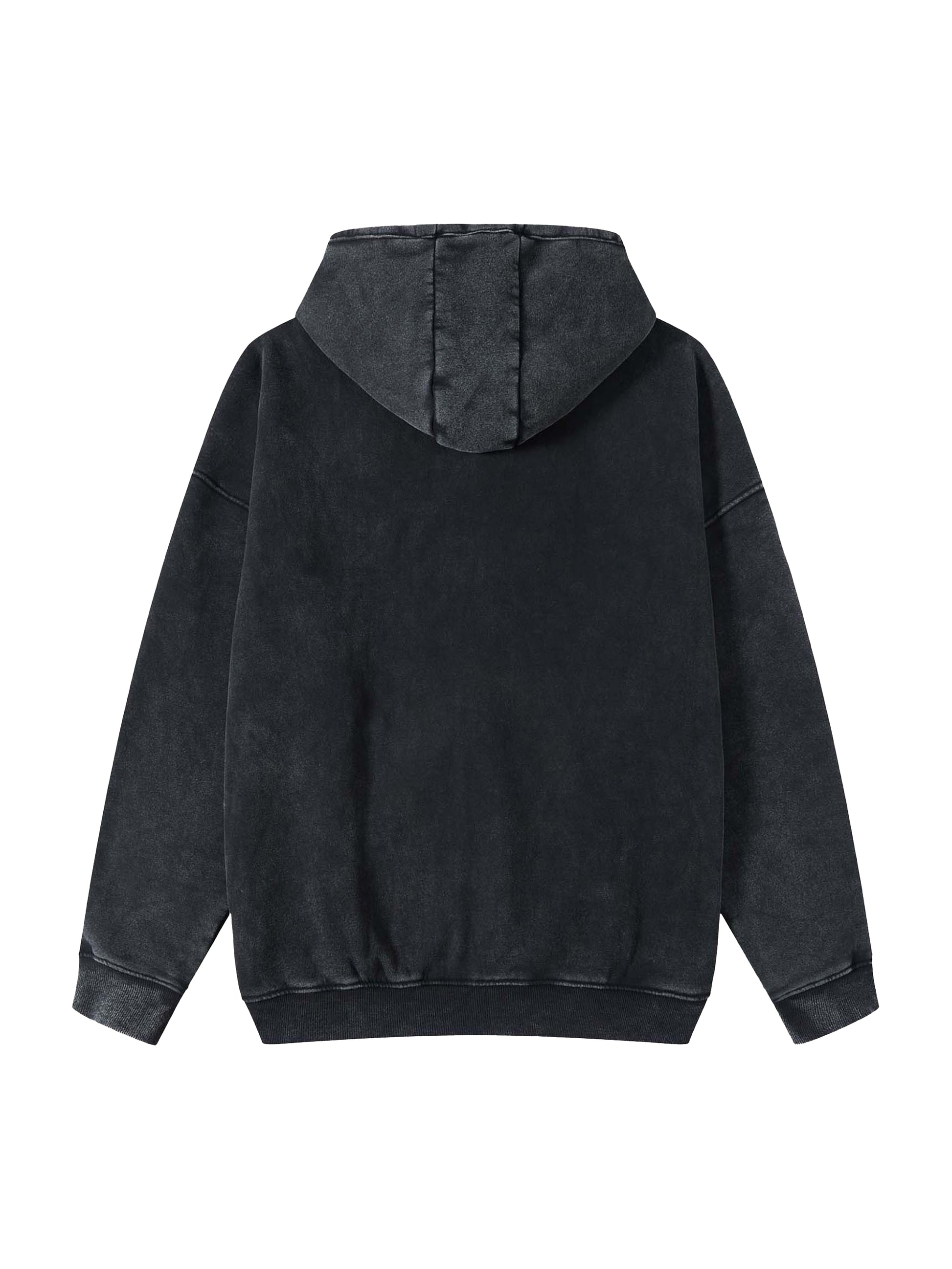 Snow Washed Zip-Through Fleece Hoodie - Gorilian