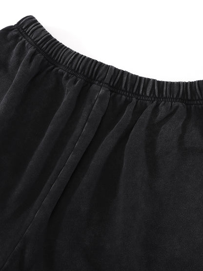Snow Washed Raw Hem Shorts - Gorilian