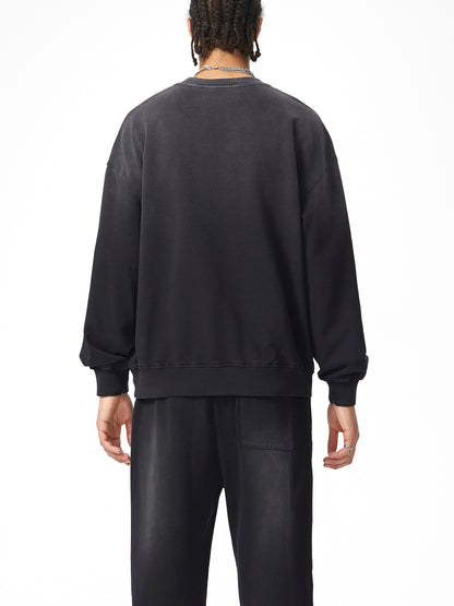 Sunfade Drop-Shoulder Cotton Sweatshirt - Gorilian