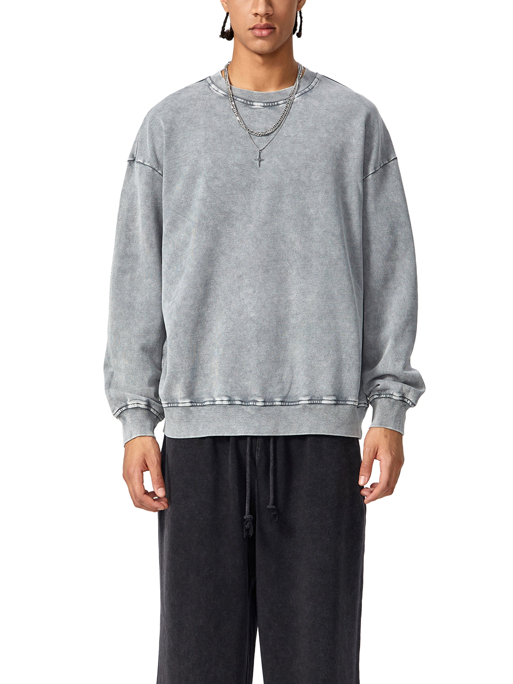 Snow Washed Oversized Sweatshirt - Gorilian