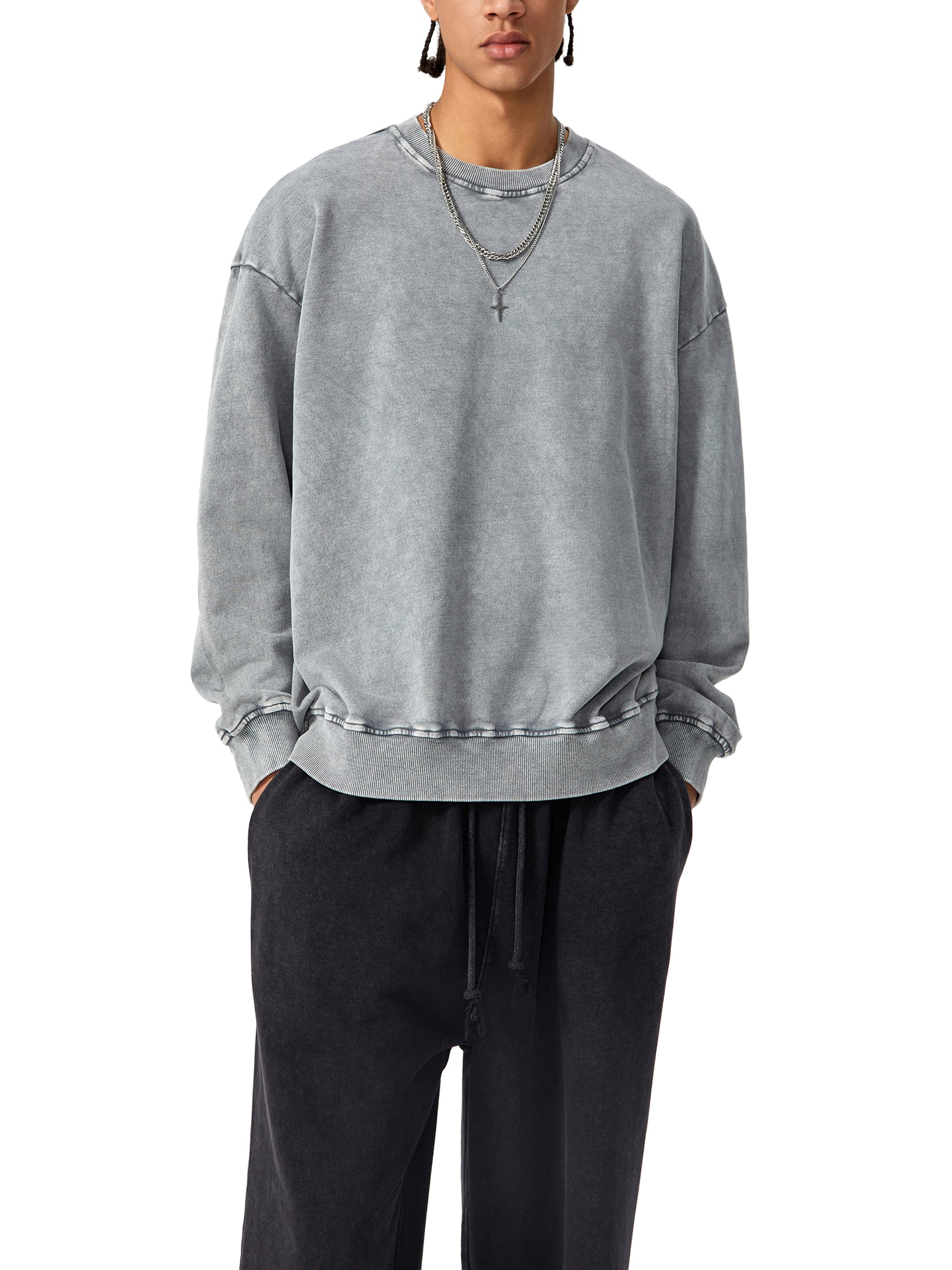 Snow Washed Oversized Sweatshirt - Gorilian