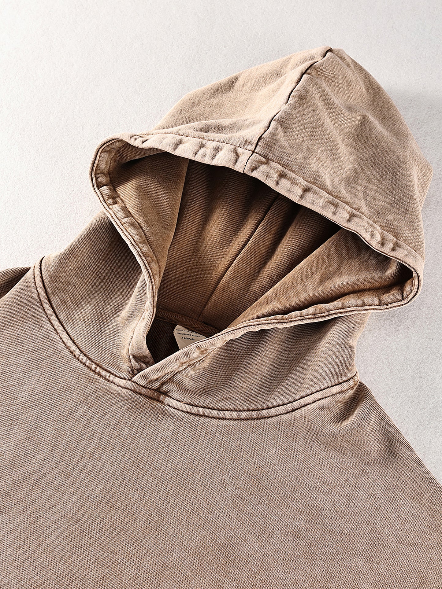 Snow Washed Loose Cotton Hoodie - Gorilian