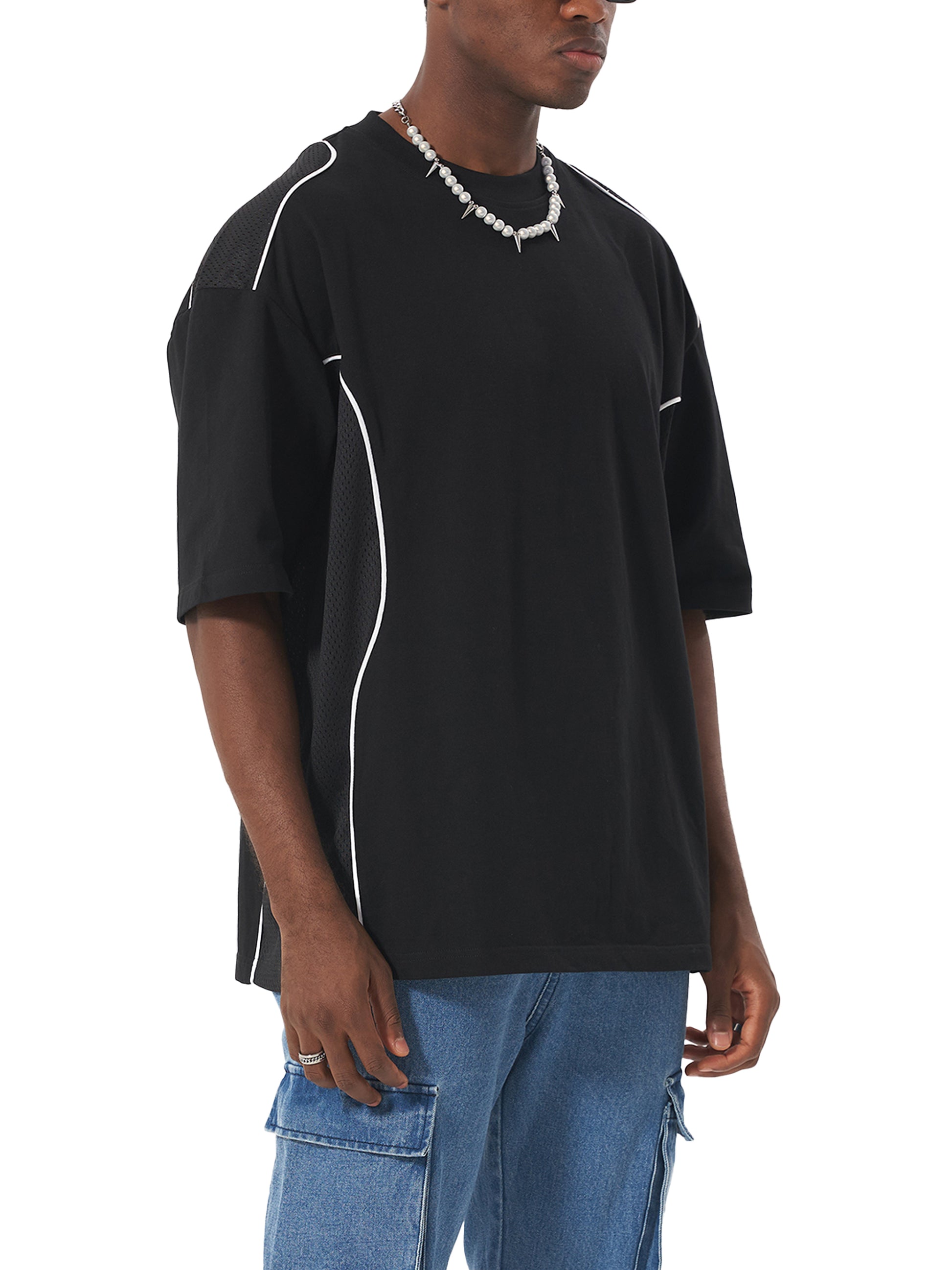 Contrast Piped Panel T-Shirt - Gorilian