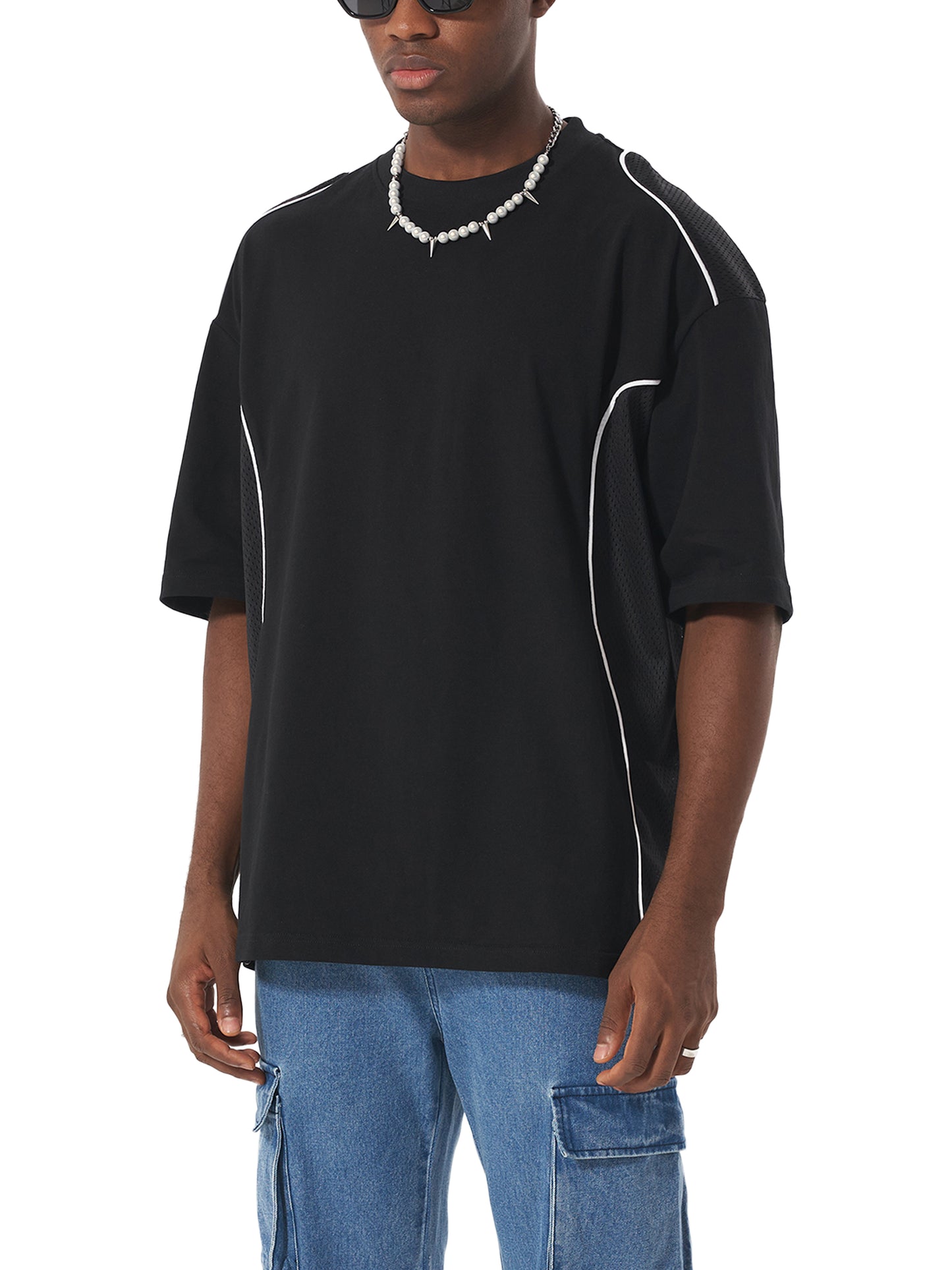 Contrast Piped Panel T-Shirt - Gorilian