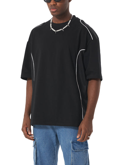 Contrast Piped Panel T-Shirt - Gorilian