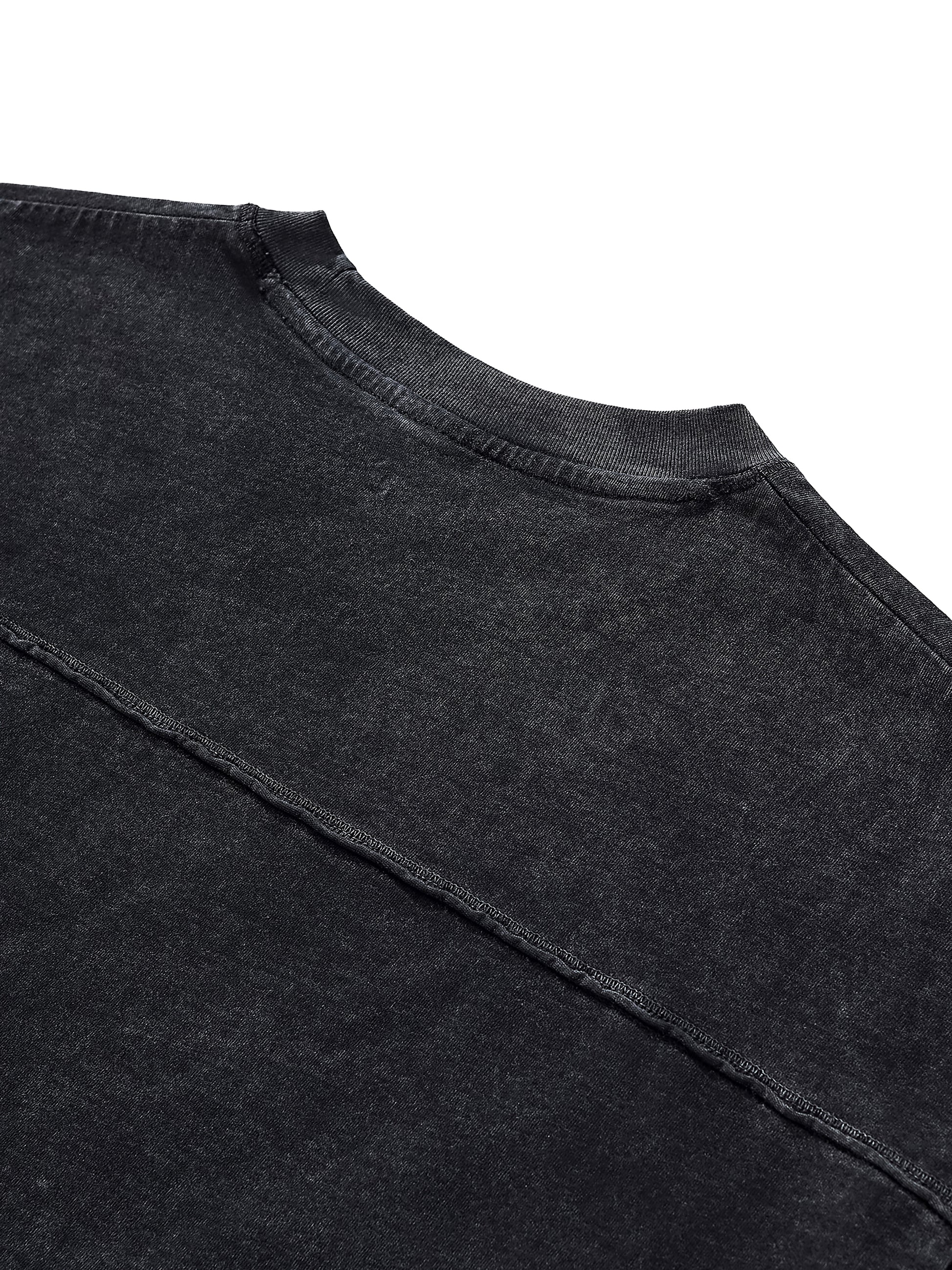 Raw Edge Snow Washed Boxy T-Shirt - Gorilian