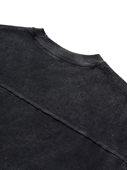 Raw Edge Snow Washed Boxy T-Shirt - Gorilian