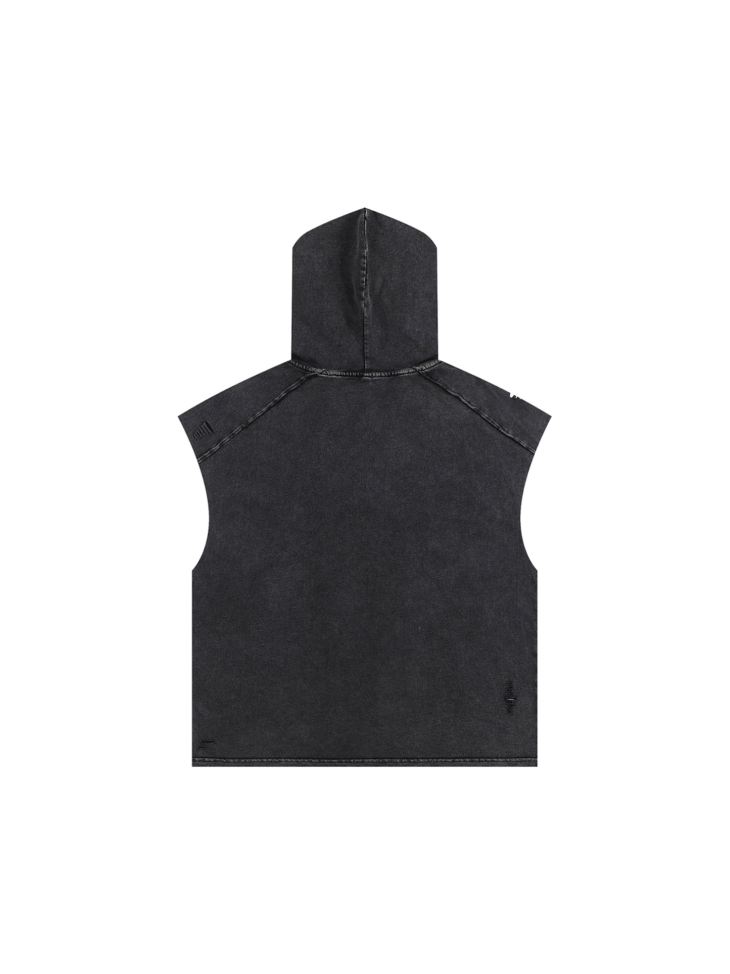 Snow Washed Boxy Hooded Tank Top - Gorilian