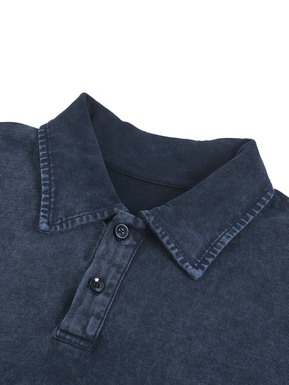 Heavyweight Snow-Washed Polo T-Shirt - Gorilian