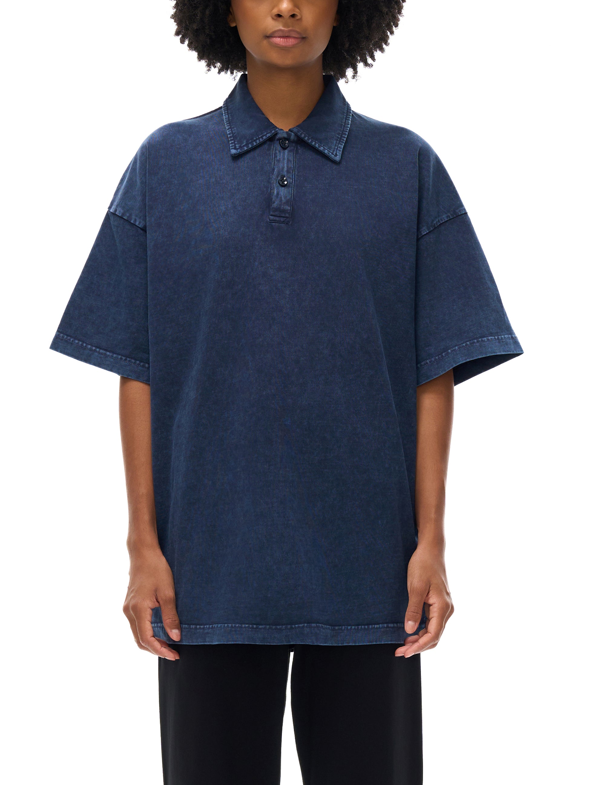 Heavyweight Snow-Washed Polo T-Shirt - Gorilian