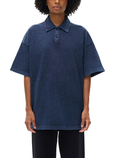 Heavyweight Snow-Washed Polo T-Shirt - Gorilian