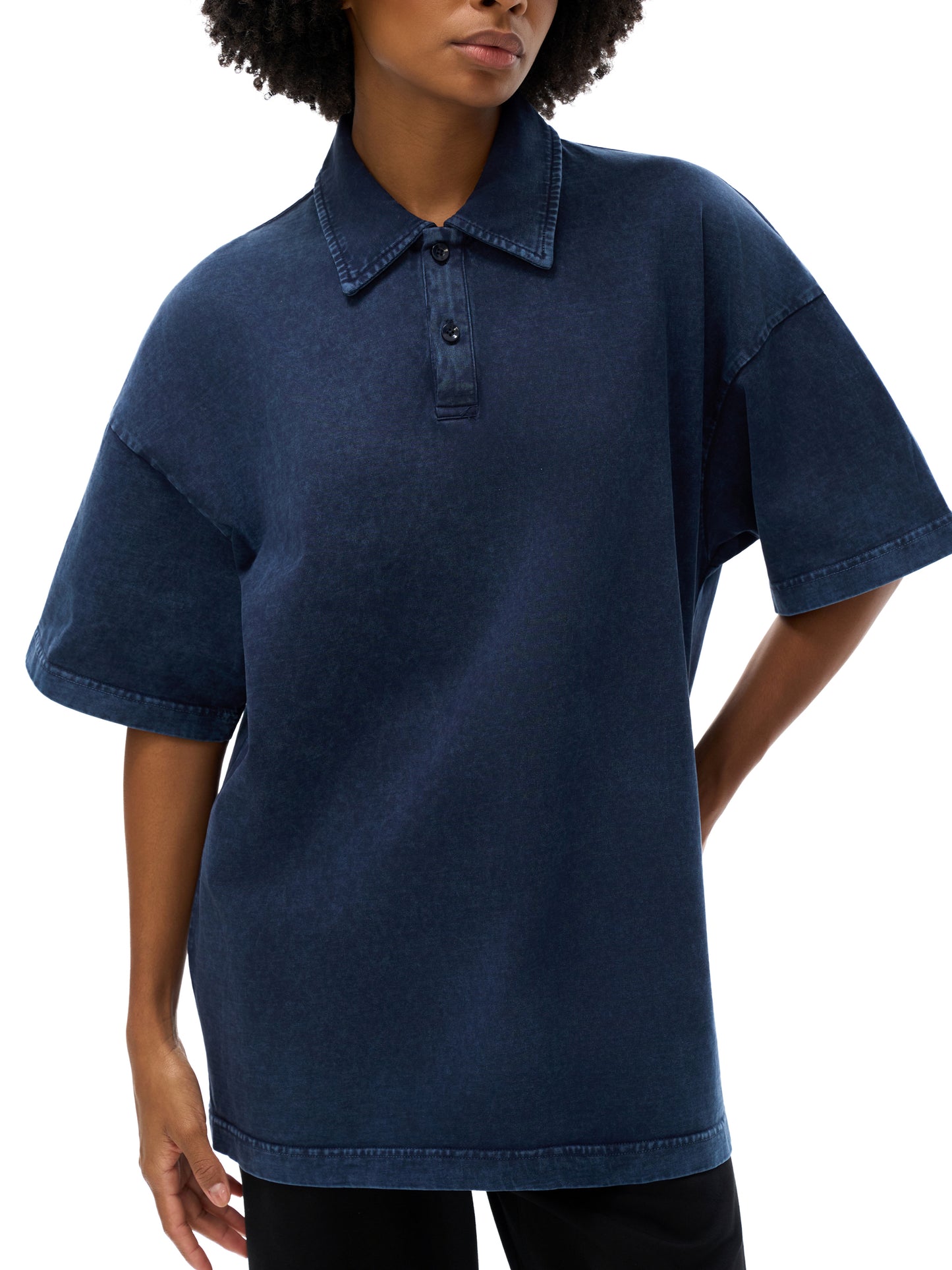 Heavyweight Snow-Washed Polo T-Shirt - Gorilian