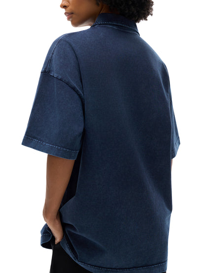 Heavyweight Snow-Washed Polo T-Shirt - Gorilian