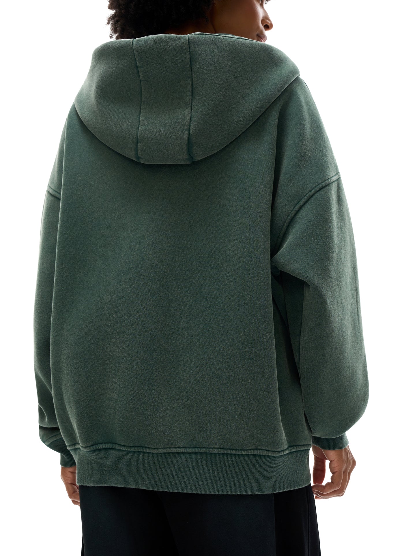 Snow Washed Zip-Through Fleece Hoodie - Gorilian