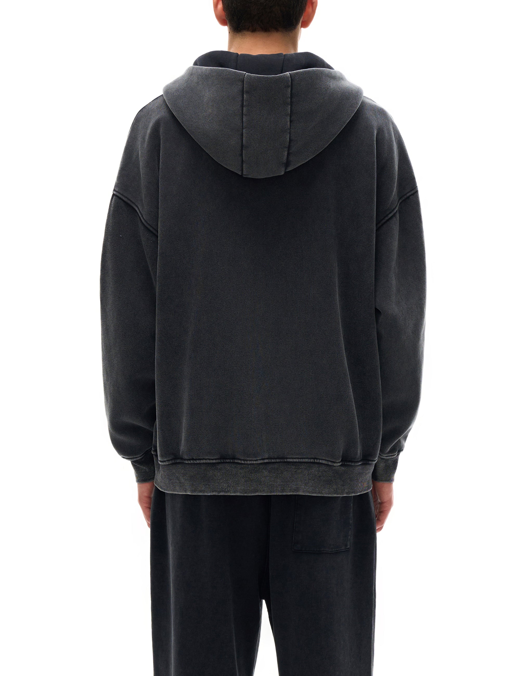 Snow Washed Zip-Through Fleece Hoodie - Gorilian