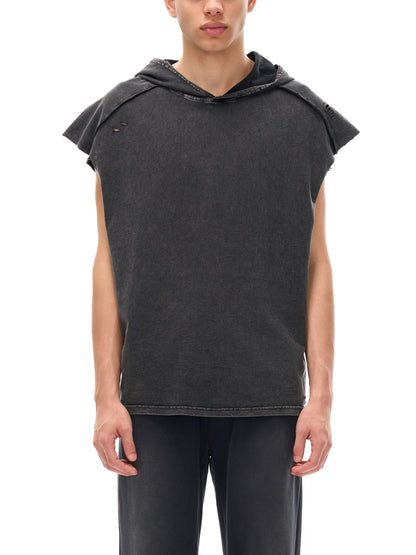 Snow Washed Boxy Hooded Tank Top - Gorilian