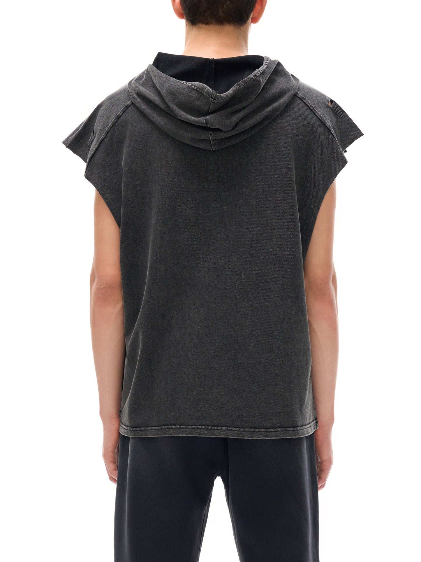 Snow Washed Boxy Hooded Tank Top - Gorilian