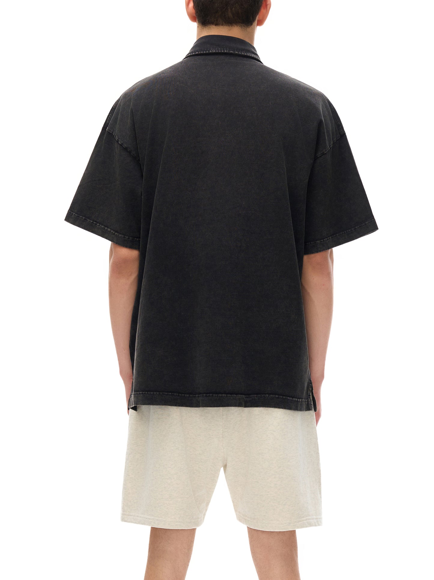Heavyweight Snow-Washed Polo T-Shirt - Gorilian