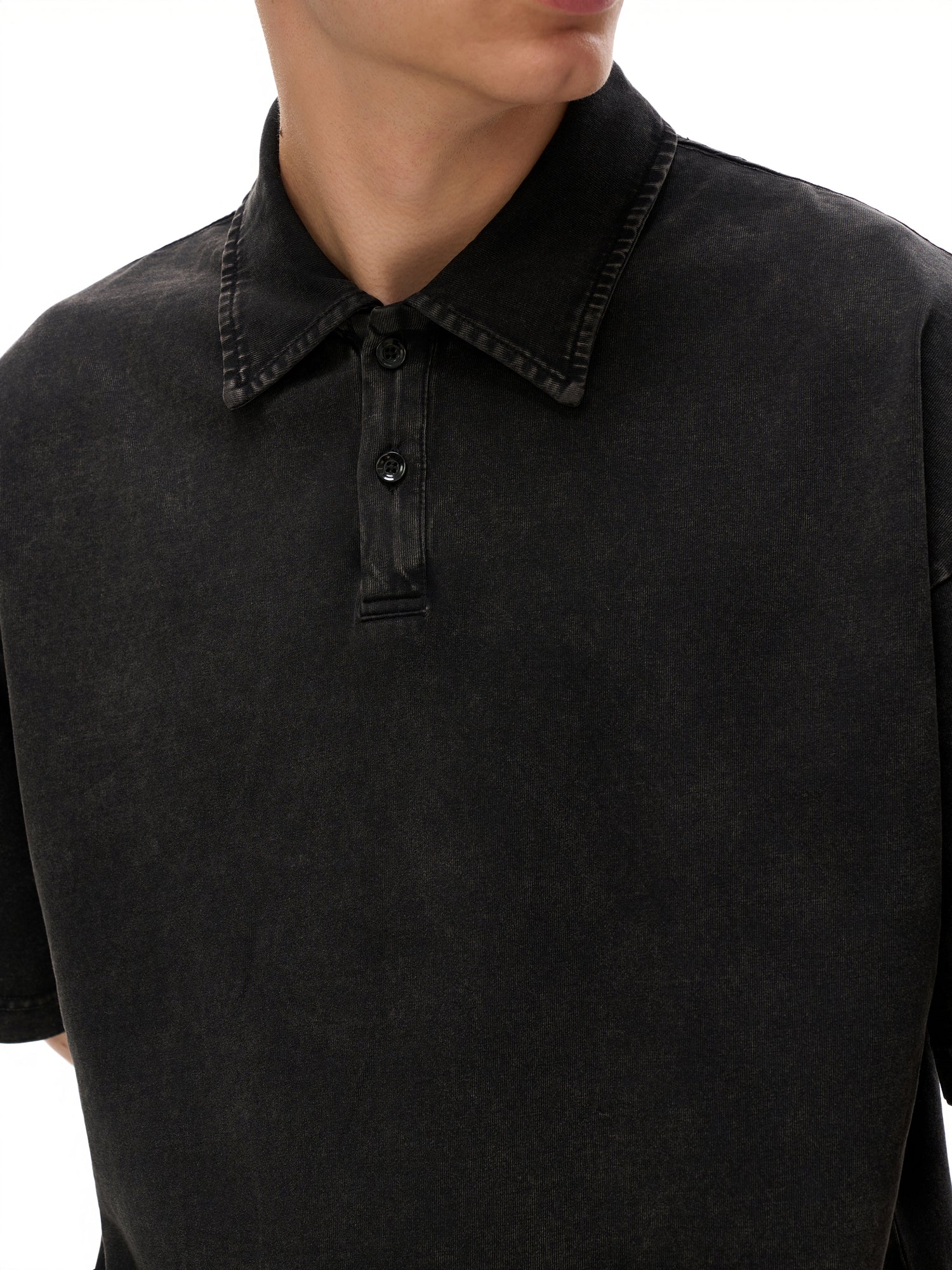 Heavyweight Snow-Washed Polo T-Shirt - Gorilian