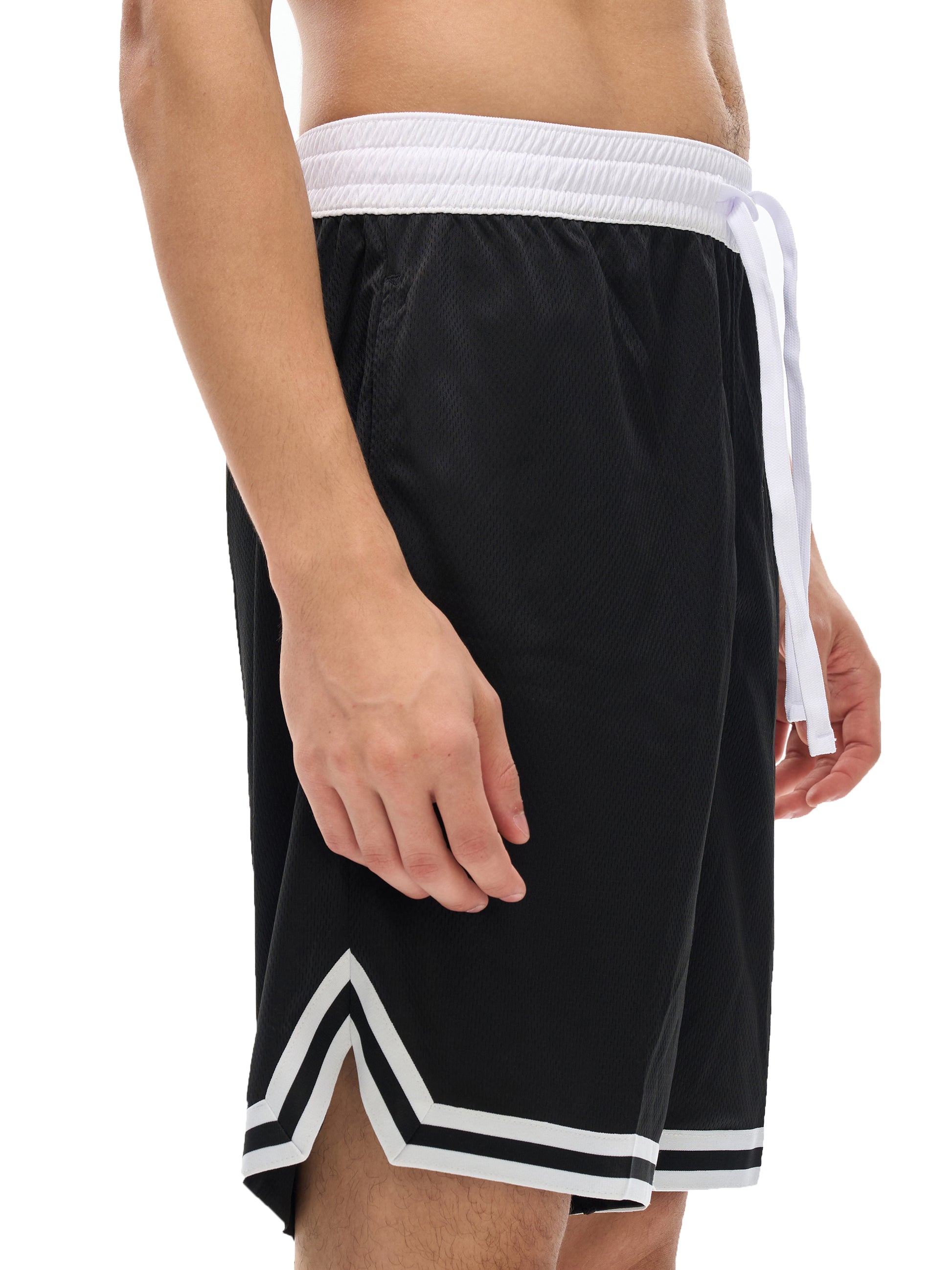 Classic Stripe Trim Basketball Shorts - Gorilian