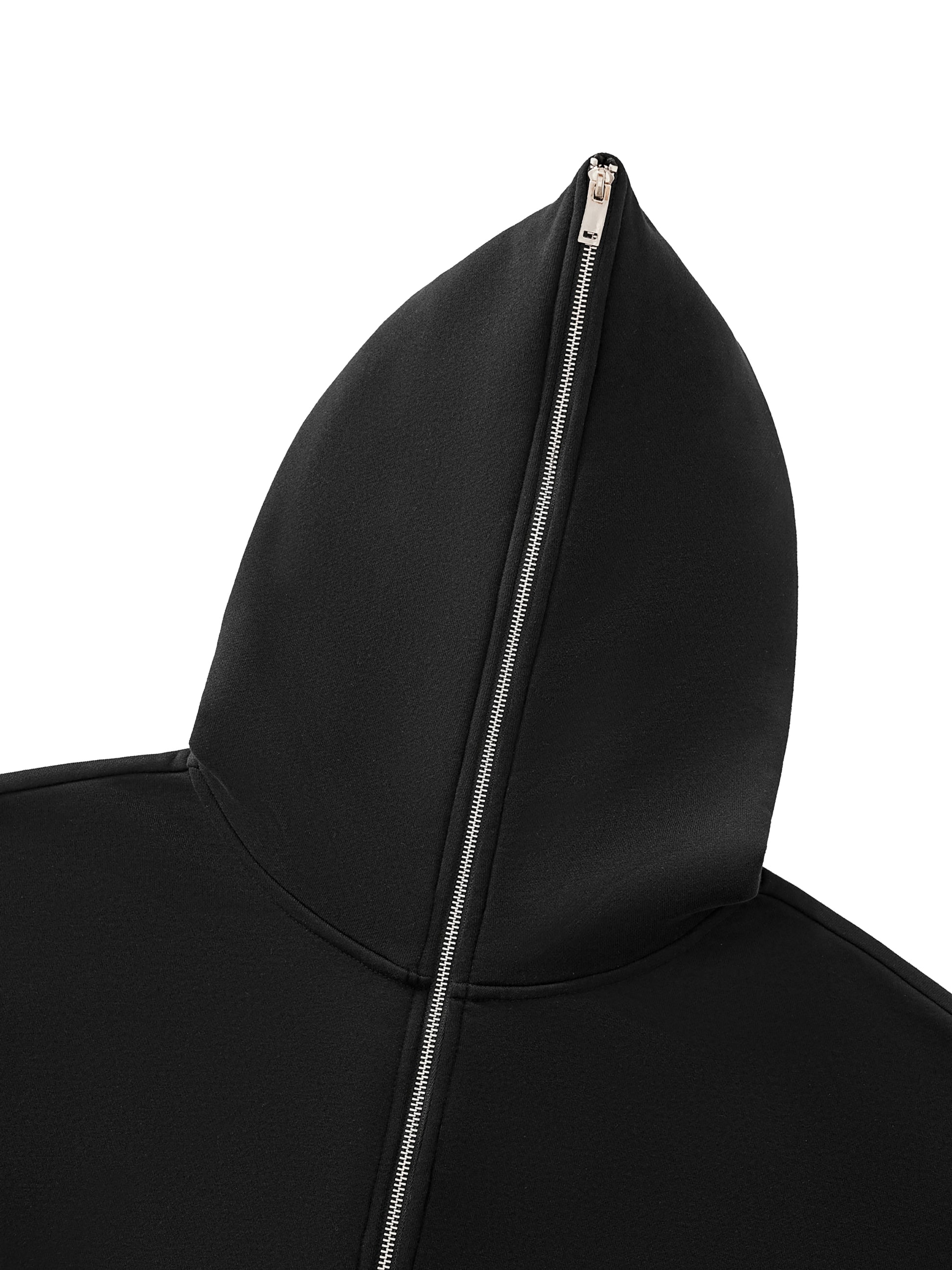 Fleeced Full-Zip Boxy Hoodie - Gorilian