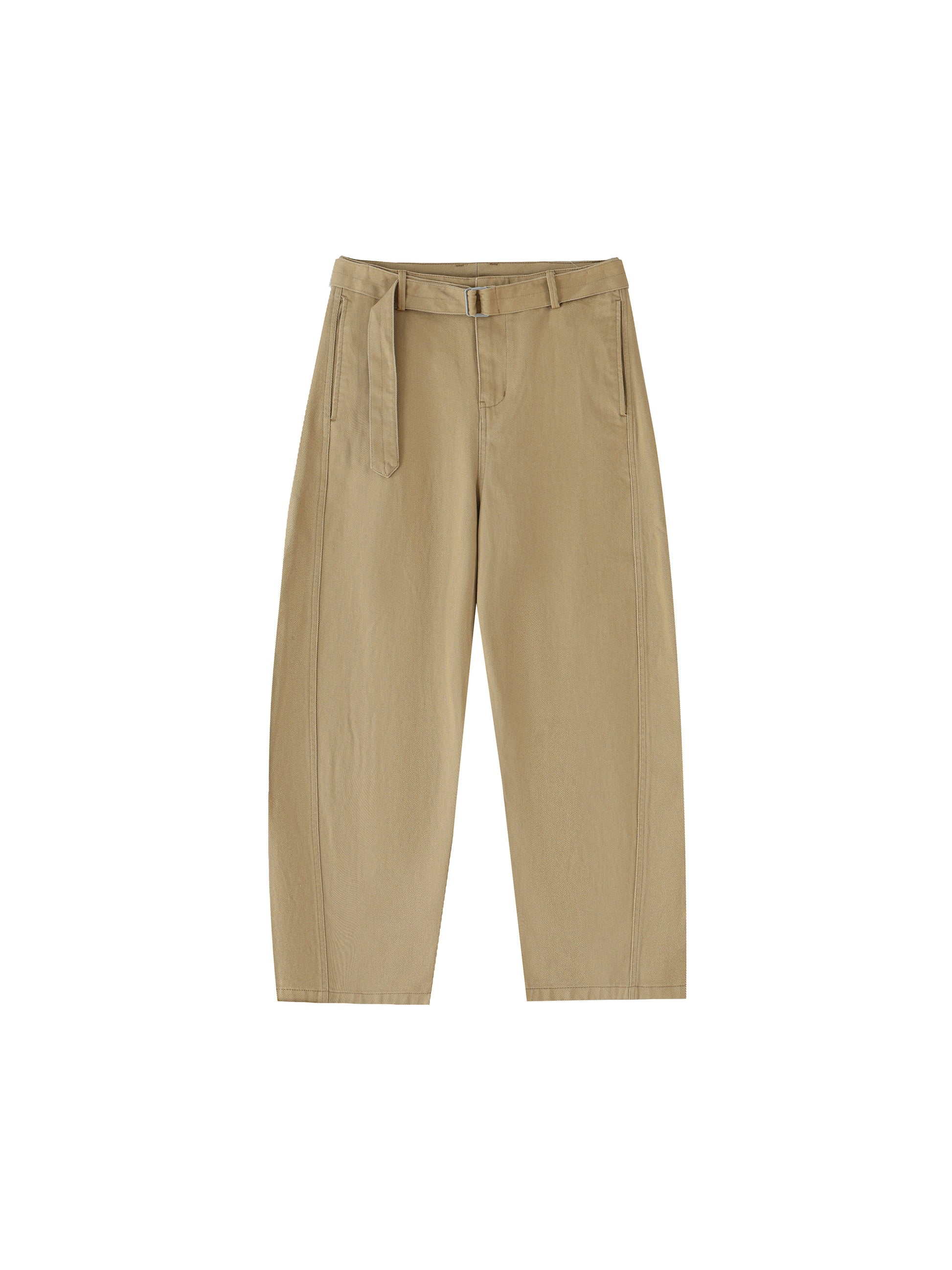 Twisted-Seam Belted Curved-Blade Pants - Gorilian