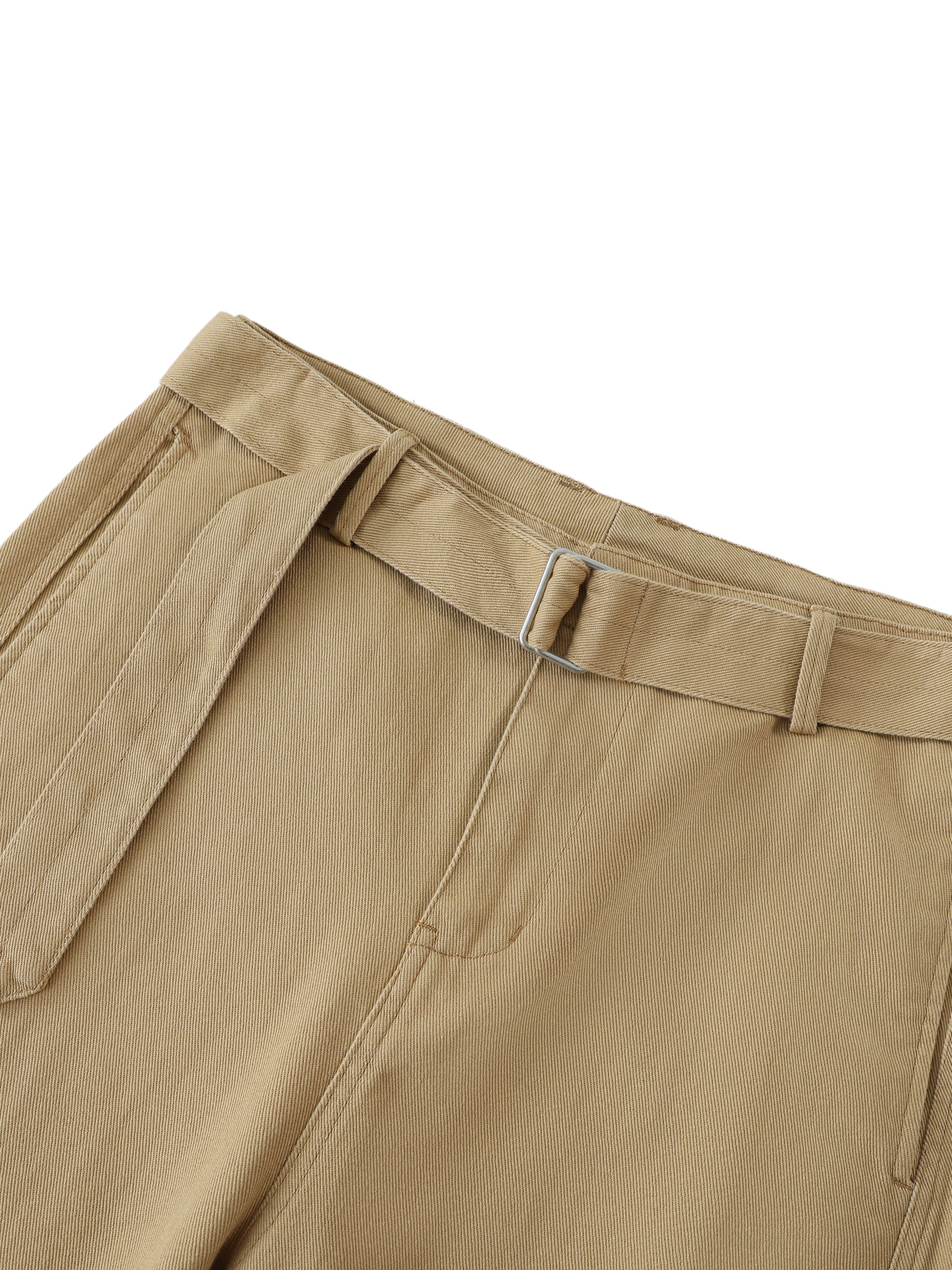 Twisted-Seam Belted Curved-Blade Pants - Gorilian