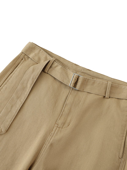 Twisted-Seam Belted Curved-Blade Pants - Gorilian
