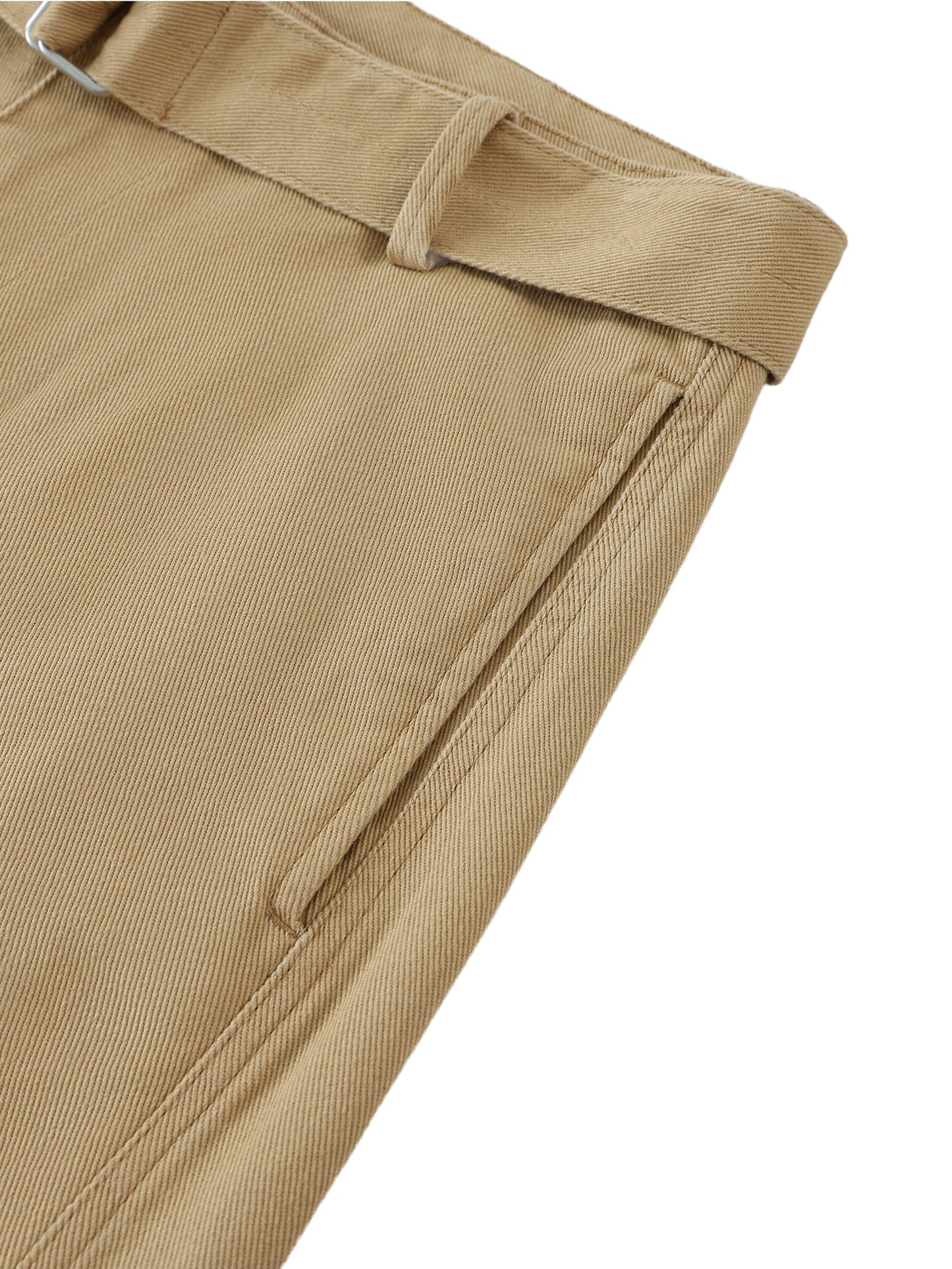 Twisted-Seam Belted Curved-Blade Pants - Gorilian