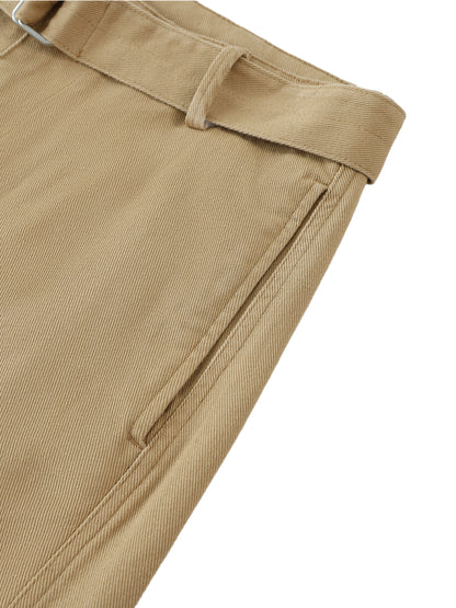 Twisted-Seam Belted Curved-Blade Pants - Gorilian