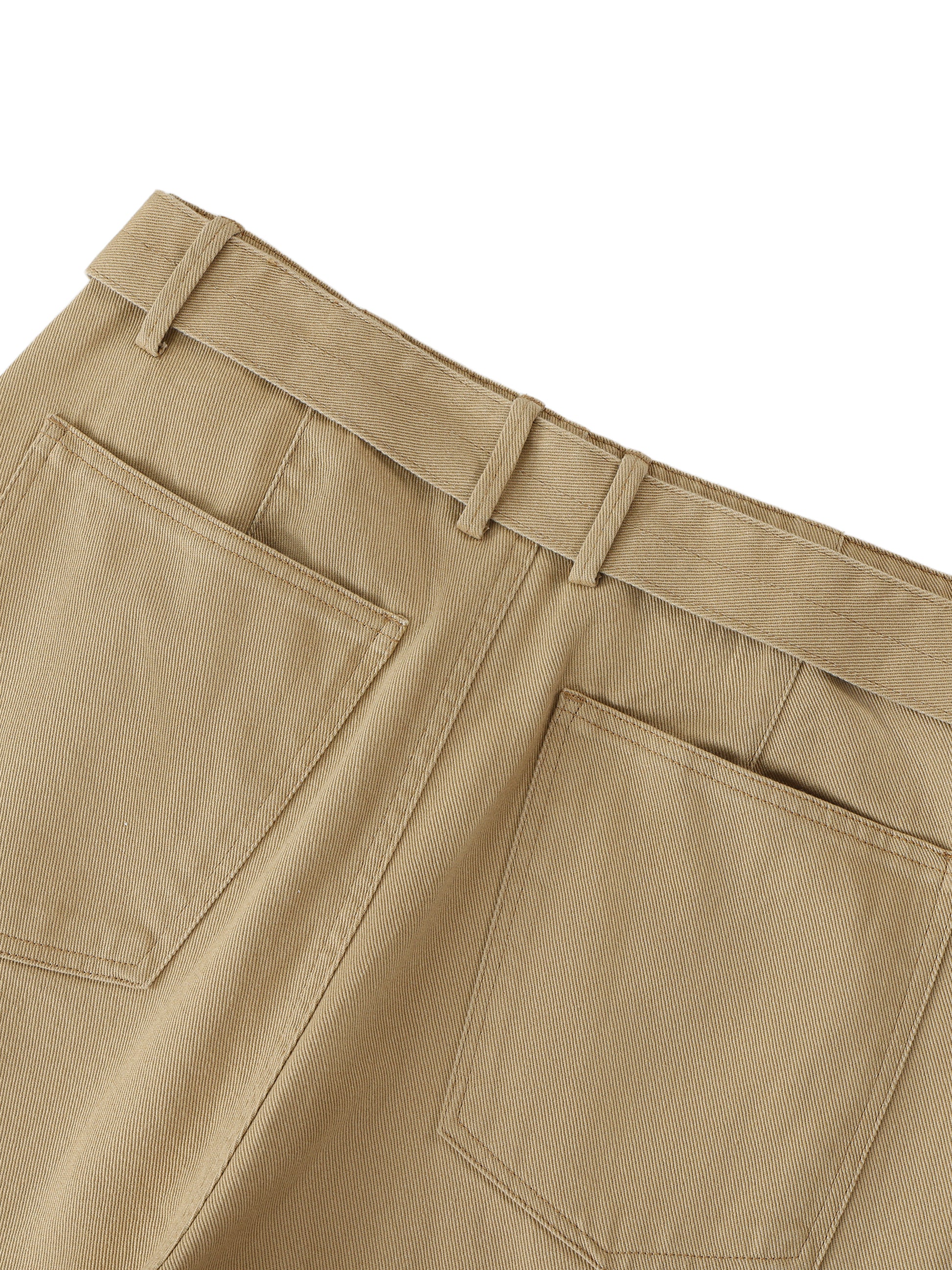 Twisted-Seam Belted Curved-Blade Pants - Gorilian