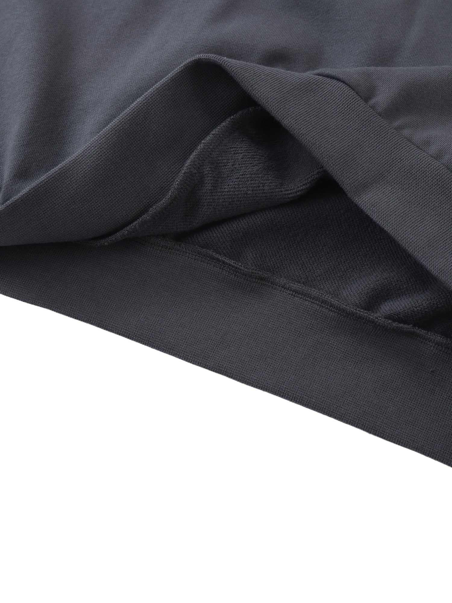 Close-up of dark gray fabric on a white background