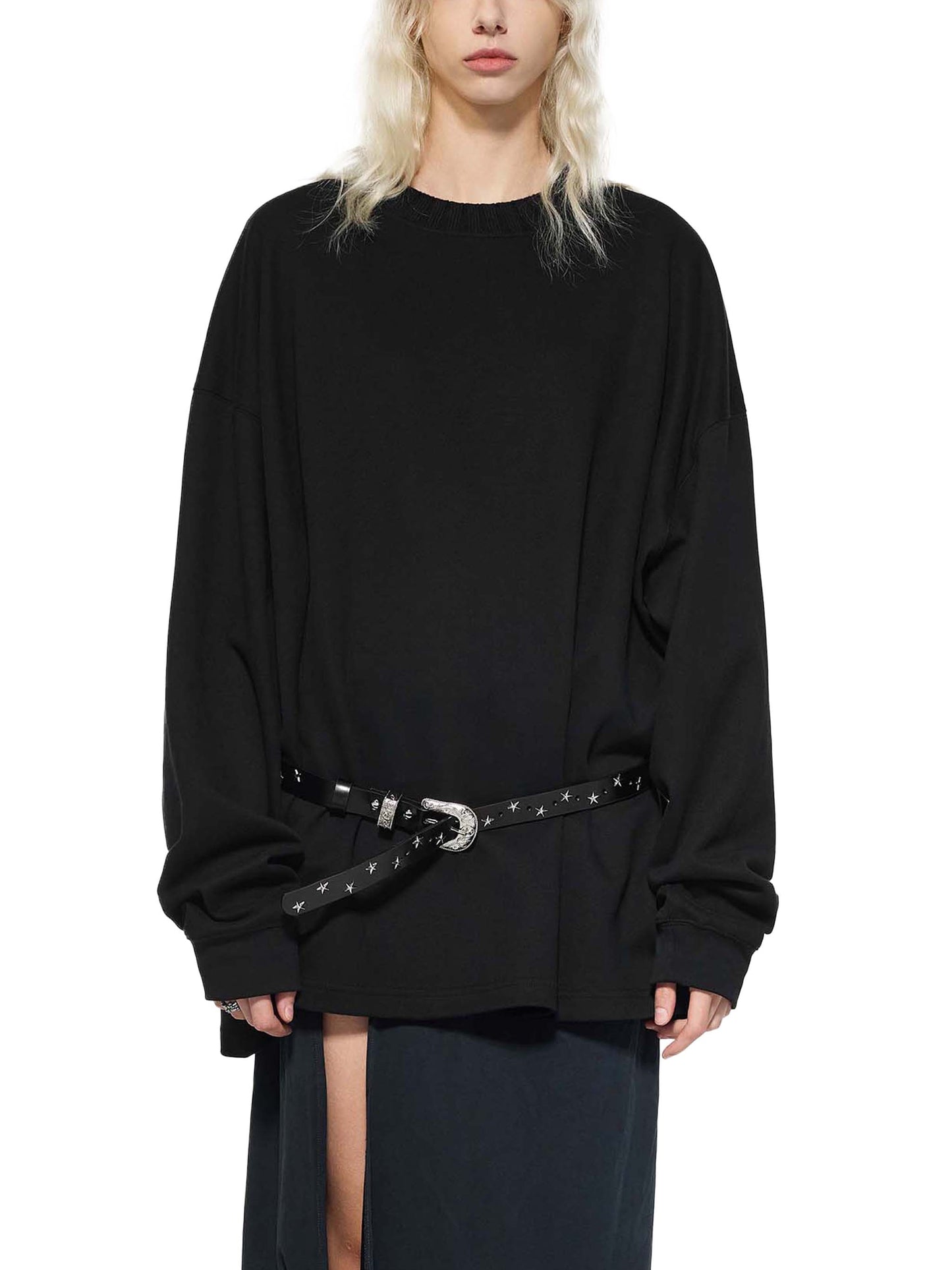 Knitted Round Neck Oversize Sweatshirt - Gorilian