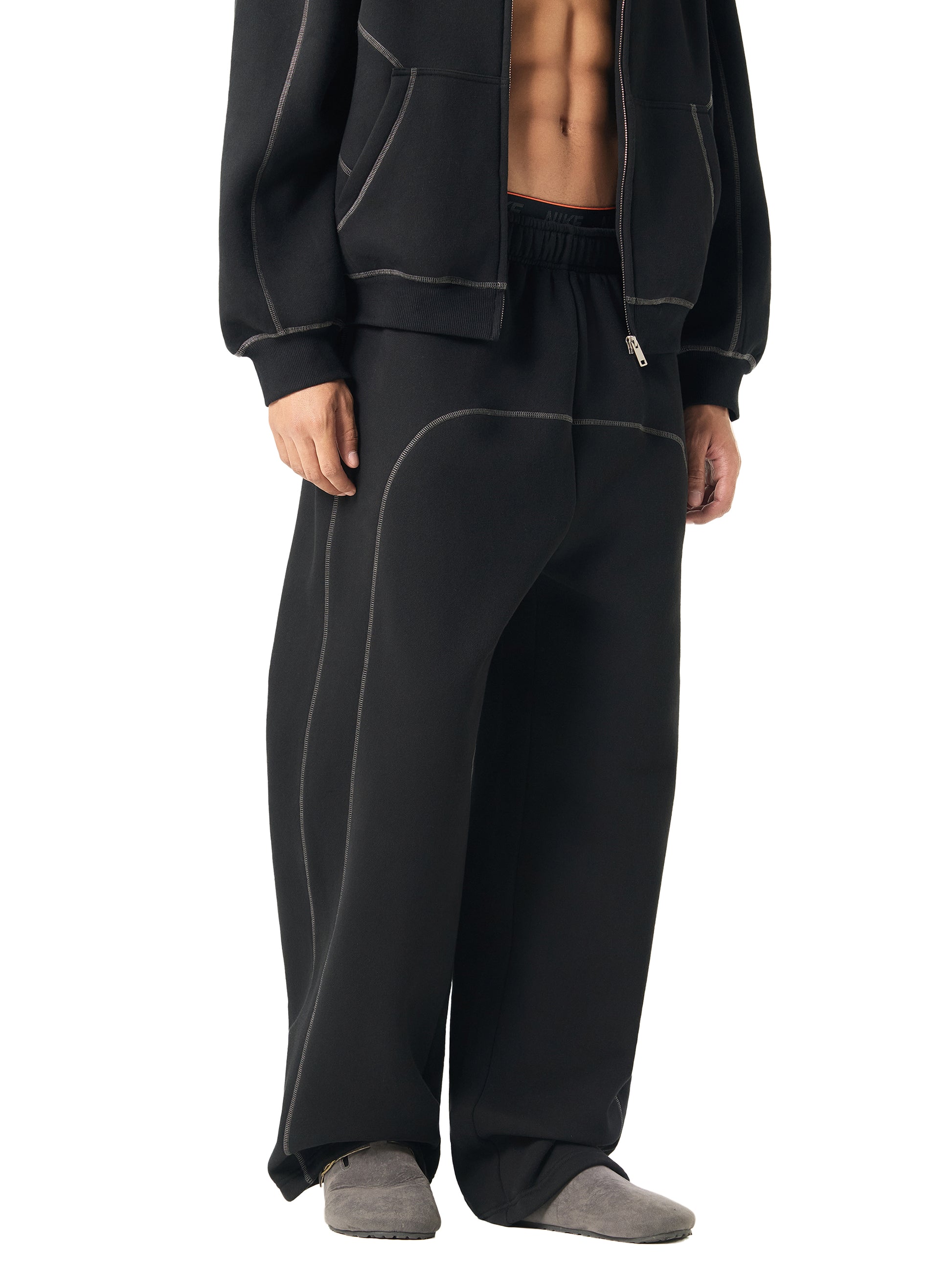 Contrast-Stitched Fleece Sweatpants - Gorilian