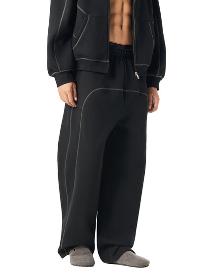 Contrast-Stitched Fleece Sweatpants - Gorilian